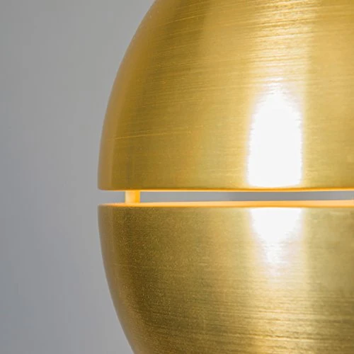 QAZQA Rétro Suspension/Lustre/Luminaire/Lumiere/Éclairage rétro or 40 cm - Slice Aluminium Doré Rond/Globe E27 Max. 1 x 60 Watt/intérieur/Salon/Cuisine