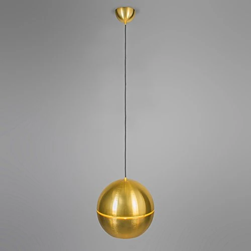 QAZQA Rétro Suspension/Lustre/Luminaire/Lumiere/Éclairage rétro or 40 cm - Slice Aluminium Doré Rond/Globe E27 Max. 1 x 60 Watt/intérieur/Salon/Cuisine