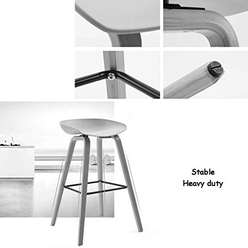 YLCJ Tabourets de Bar Chaise Repose-Pieds avec siège ABS Chaises de Salle à Manger Tabouret pour Le Petit déjeuner Cuisine Restaurant Pub | CAF; Tabouret de Bar Max. Charge 150kg Jambes de Bois
