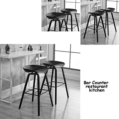 YLCJ Tabourets de Bar Chaise Repose-Pieds avec siège ABS Chaises de Salle à Manger Tabouret pour Le Petit déjeuner Cuisine Restaurant Pub | CAF; Tabouret de Bar Max. Charge 150kg Jambes de Bois