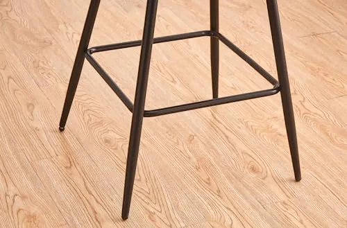 JaHECOME Lot de 2 Tabourets de Bar avec Dossier, Accoudoirs et Repose-Pieds,Chaises de Bar Roubourés, Pieds en Métal Chaises pour Salon, Bistrots (2, Vert)