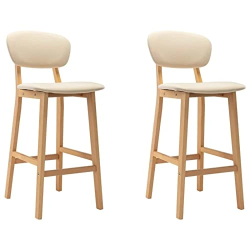 Chusui Lot de 2 tabourets de bar, bar, bar Stools, chaise de comptoir, tabouret de comptoir, tabouret de comptoir, tabouret de cuisine, accessoires de bar, tissu crème