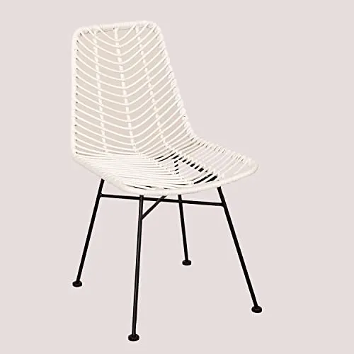 SKLUM Chaise en Rotin Synthétique Gouda Colors Blanc Noir