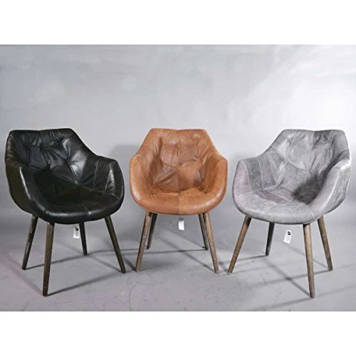 'Fauteuil design Coque "Chuck Honey Vintage Cuir Marron Clair