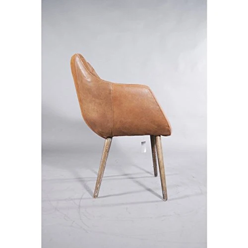 'Fauteuil design Coque "Chuck Honey Vintage Cuir Marron Clair
