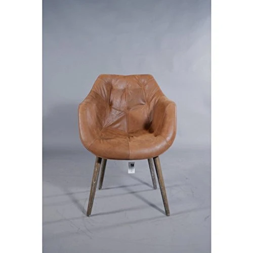 'Fauteuil design Coque "Chuck Honey Vintage Cuir Marron Clair