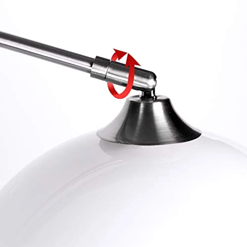 CCLIFE Lampe Lampadaire à arc salon courbée, Lampe arceau moderne en chrome Lampadaire sur pied marbre, Couleur: Blanc, réglable en hauteur 130-180cm