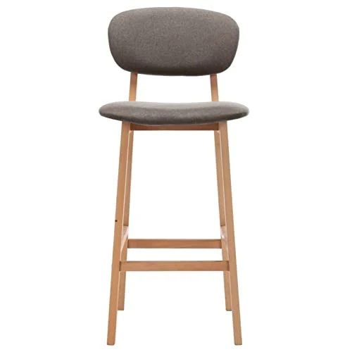 Chusui Lot de 2 tabourets de bar, bar, bar Stools, comptoir, tabouret de bar, tabouret de cuisine, tabouret de comptoir, accessoires de bar, tissu taupe