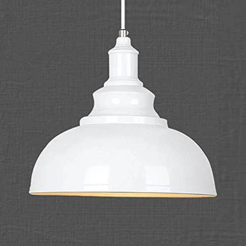 PETITES ECREVISSES Vintage Suspension Luminaire Industrielle E27 Ø29cm,Rétro Métal Lustre Abat-jour Lampe Plafonnier Eclairage Installation (Blanc)