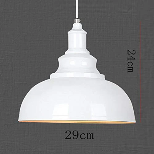 PETITES ECREVISSES Vintage Suspension Luminaire Industrielle E27 Ø29cm,Rétro Métal Lustre Abat-jour Lampe Plafonnier Eclairage Installation (Blanc)