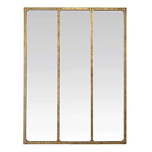 EMDE - Miroir métal Industriel 3 Bandes doré