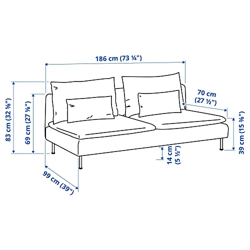 Ikea SÖDERHAMN Fridtuna Canapé 3 places Beige clair