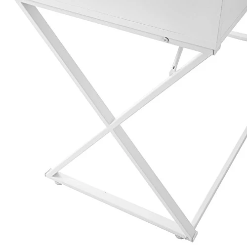 WOLTU TS40ws Bureau Table 110x50x75 cm avec 3 tiroirs,Bureau d'ordinateur Table de Travail en MDF et Acier,Blanc