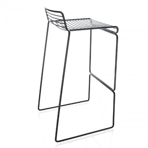 Hee - Tabouret de bar 75 noir/laqué/44x47x86cm/hauteur d'assise: 75cm/pour intérieur et extérieur