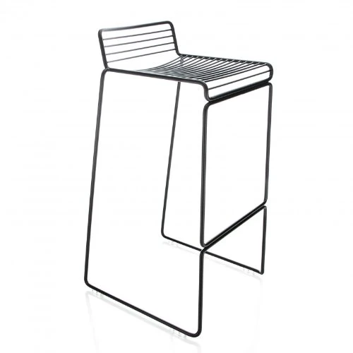 Hee - Tabouret de bar 75 noir/laqué/44x47x86cm/hauteur d'assise: 75cm/pour intérieur et extérieur