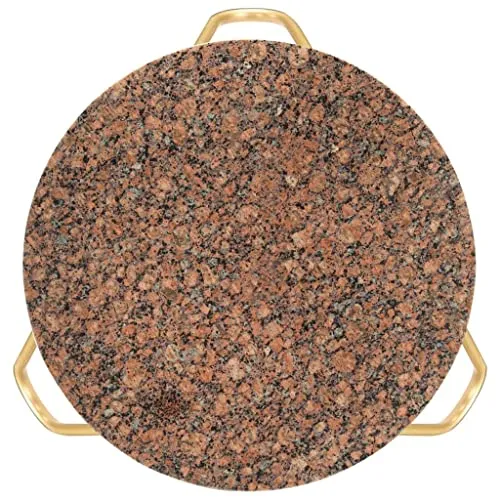HINSD Table basse marron 65 x 65 x 42 cm en pierre véritable avec texture marbre