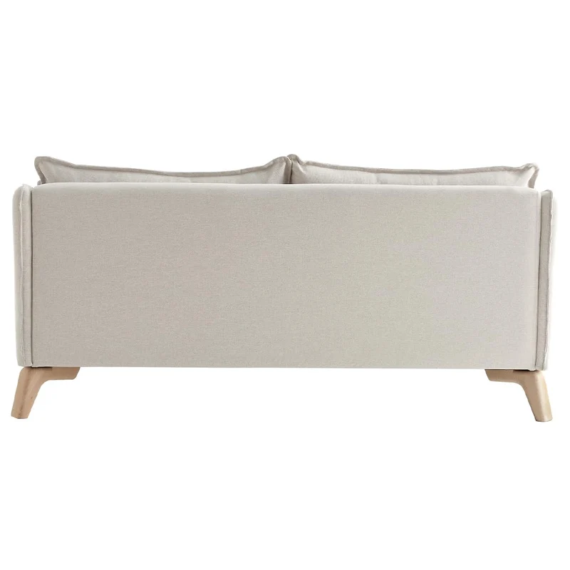 Miliboo Canapé 3 Places éco-Responsable en Tissu Beige Clair et Bois Clair Forest