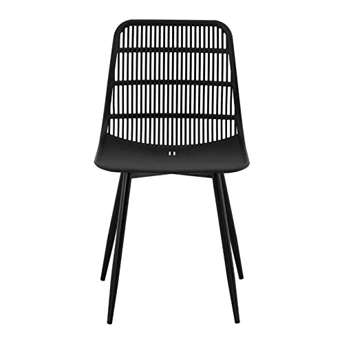 Fromm & Starck Chaise Design Scandinave De Salle À Manger Cuisine Salle D'attente Terrasse Visiteur Star_Seat_09 (150 kg Max, Siège 46,5 x 45,5 cm, Hauteur 44,5 cm, Coloris Noir, Plastique/Acier)