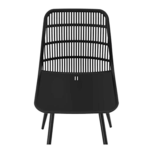 Fromm & Starck Chaise Design Scandinave De Salle À Manger Cuisine Salle D'attente Terrasse Visiteur Star_Seat_09 (150 kg Max, Siège 46,5 x 45,5 cm, Hauteur 44,5 cm, Coloris Noir, Plastique/Acier)