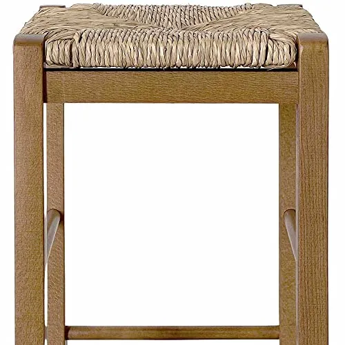 okAffareFatto di Zimbardi Costanza Tabouret en bois avec assise carrée paille h 67 cm en noyer clair pieds en sabre