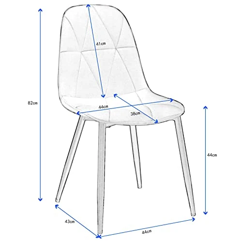 Lestarain Chaises de Salle à Manger, Chaise Salon, Chaise Scandinave, Chaise de Cuisine en Velours avec Pieds en métal, Assise Rembourré, Nior LCNI109004-2