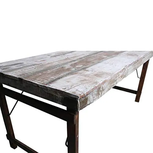 MATHI DESIGN Vintage- Table Pliante Bois Blanc