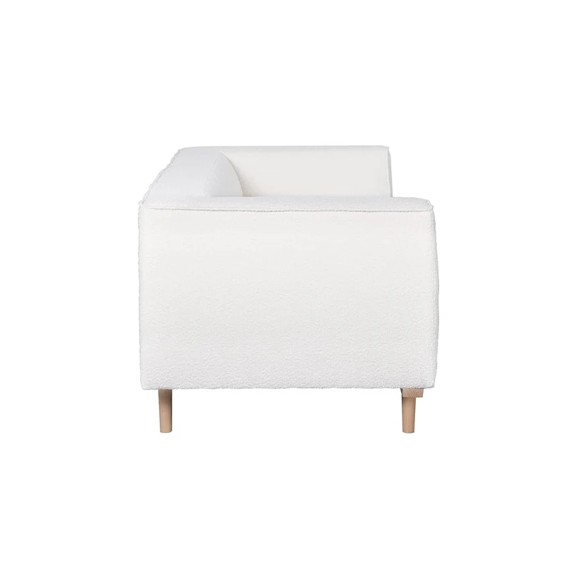 Miliboo Canapé scandinave 2-3 Places en Tissu Effet Laine bouclée écru et Bois Clair Morris