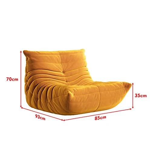 ArtsPavilion Canapé De Sol Paresseux Doux, Chaise Au Coin du Feu, Canapé Accent Bean Bag pour Salon Salon Bureau, Amovible, Lavage L Orange