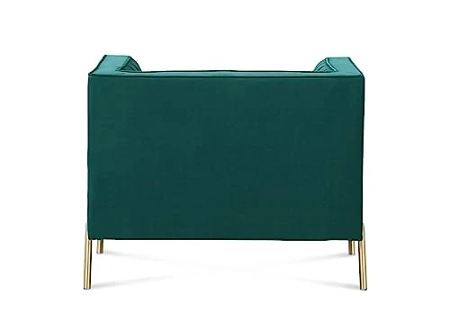 Deco In Paris Fauteuil Moderne en Velours Vert Pieds doré Roby
