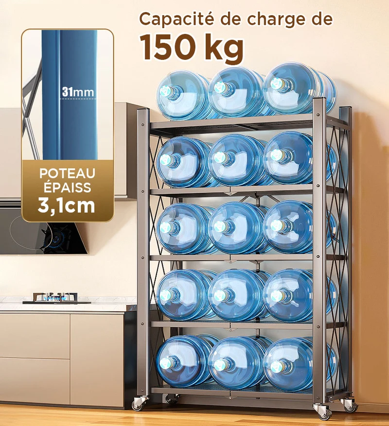 Joybos® Étagère Autoportante en Fer Métallique Sans Assemblage F220