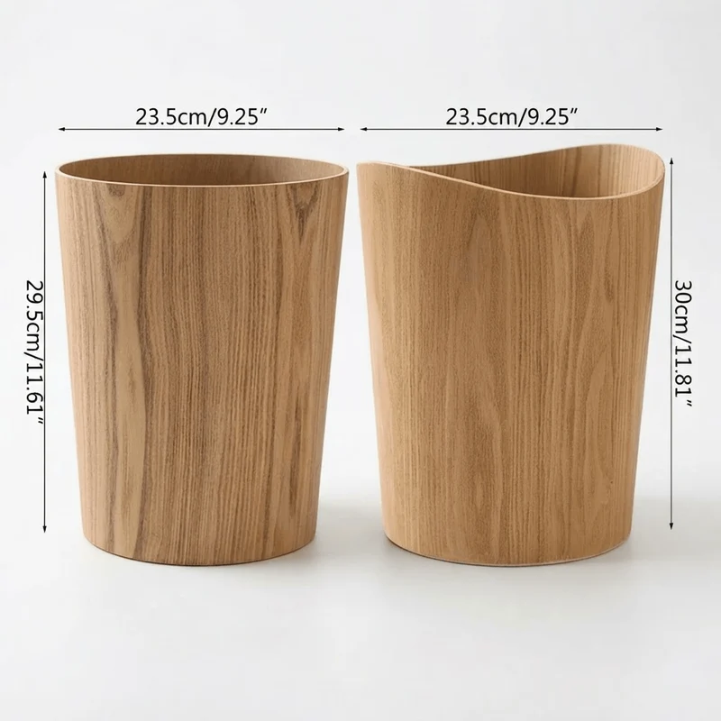 Poubelle Design Effet Bois