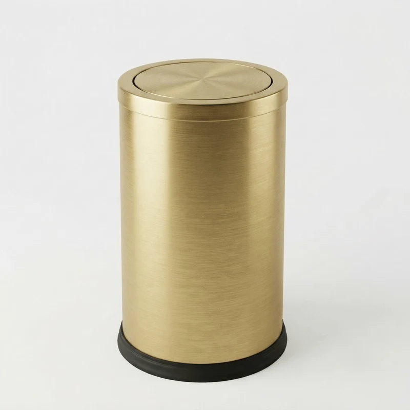 Poubelle Salle de Bain Design 9L - Acier Inoxydable à Couvercle Pivotant