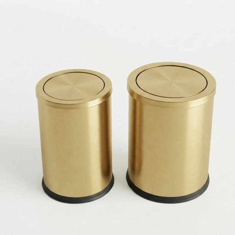 Poubelle Salle de Bain Design 9L - Acier Inoxydable à Couvercle Pivotant