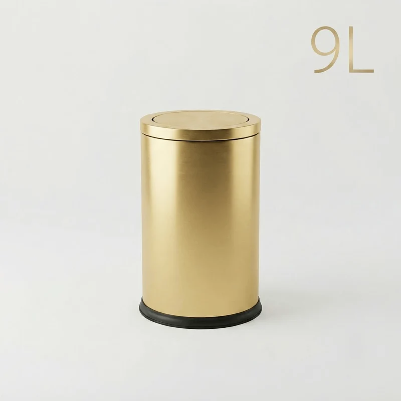 Poubelle Salle de Bain Design 9L - Acier Inoxydable à Couvercle Pivotant
