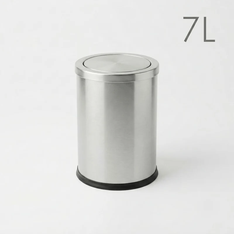 Poubelle Salle de Bain Design 9L - Acier Inoxydable à Couvercle Pivotant