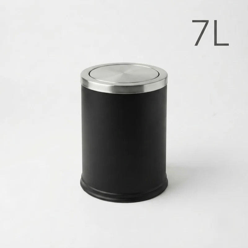 Poubelle Salle de Bain Design 9L - Acier Inoxydable à Couvercle Pivotant