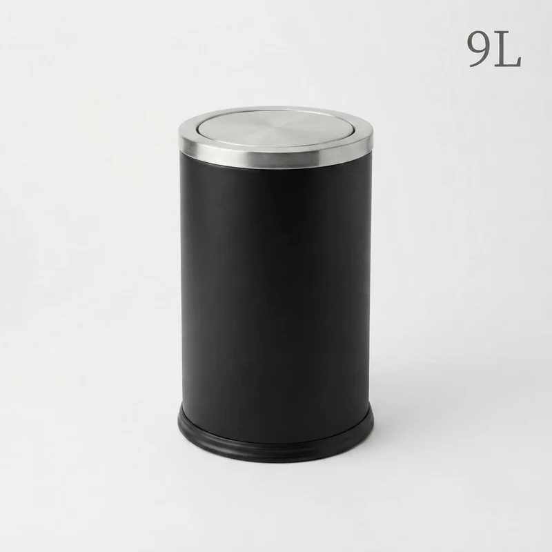 Poubelle Salle de Bain Design 9L - Acier Inoxydable à Couvercle Pivotant