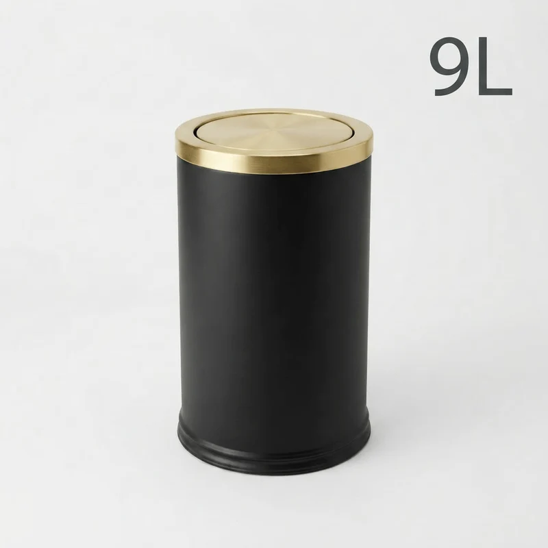 Poubelle Salle de Bain Design 9L - Acier Inoxydable à Couvercle Pivotant