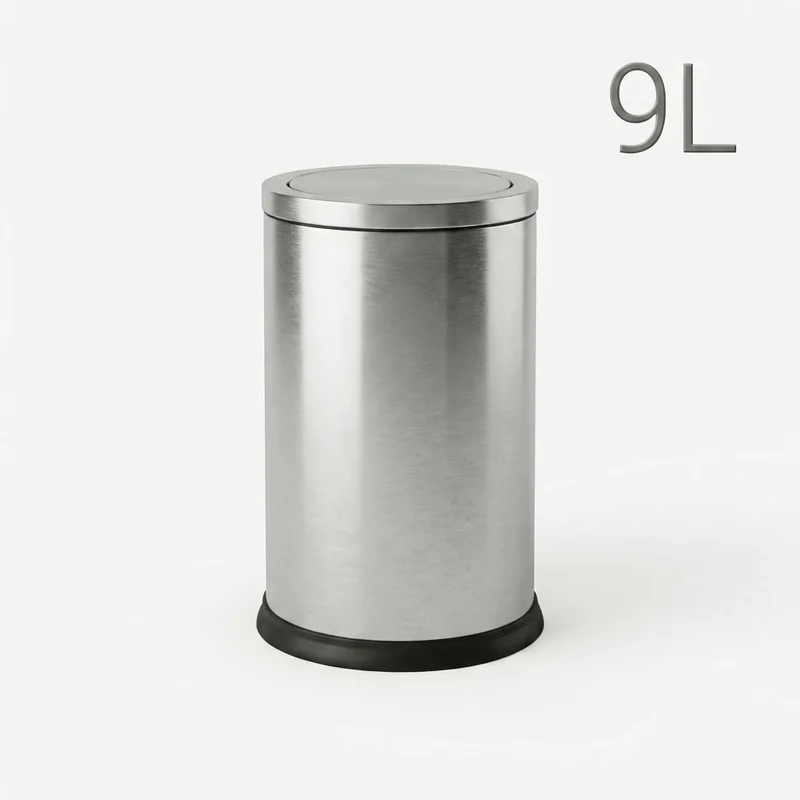 Poubelle Salle de Bain Design 9L - Acier Inoxydable à Couvercle Pivotant