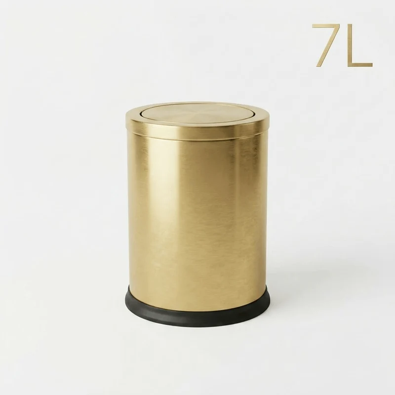 Poubelle Salle de Bain Design 9L - Acier Inoxydable à Couvercle Pivotant