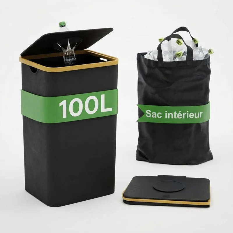Poubelle de tri 100L - la solution design pour le recyclage extérieur et intérieur