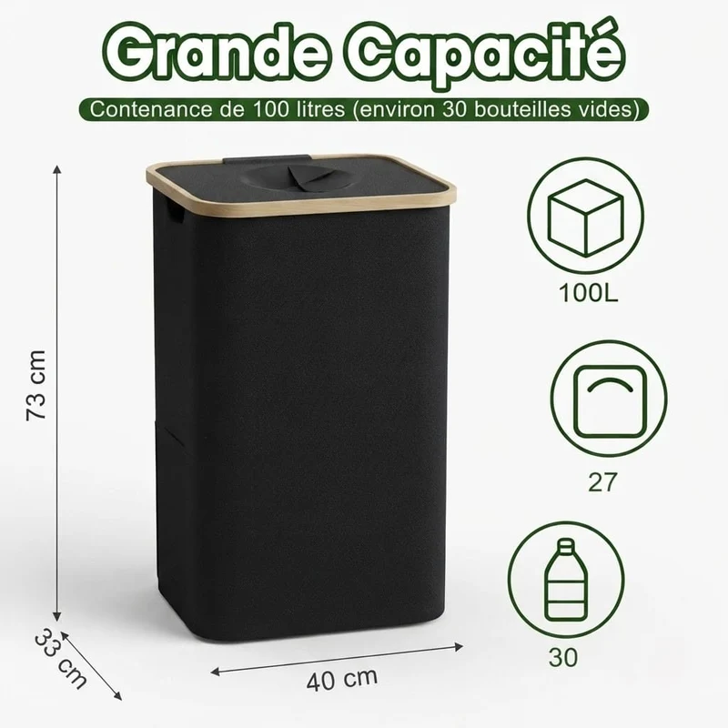 Poubelle de tri 100L - la solution design pour le recyclage extérieur et intérieur