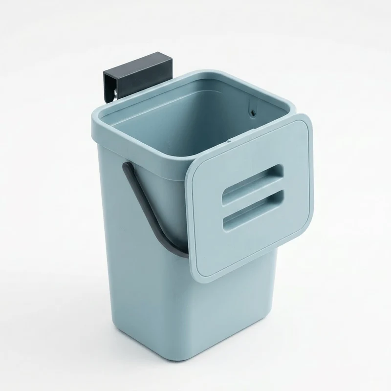 Poubelle coulissante tri sélectif 2 bacs pour meuble de cuisine