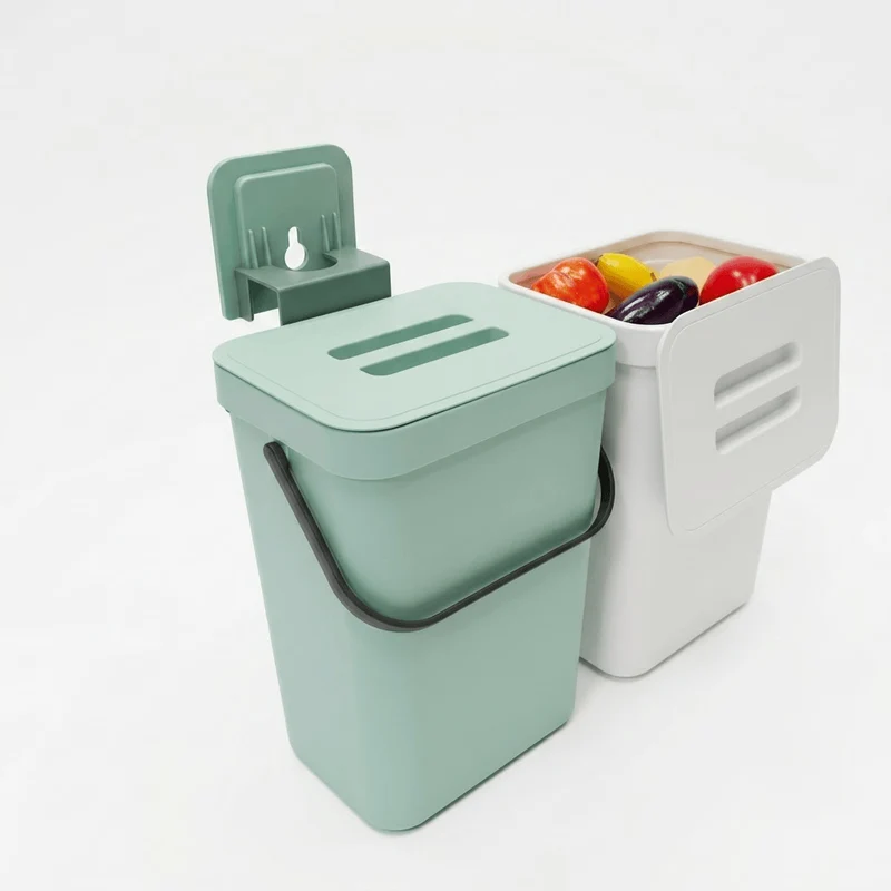 Poubelle coulissante tri sélectif 2 bacs pour meuble de cuisine