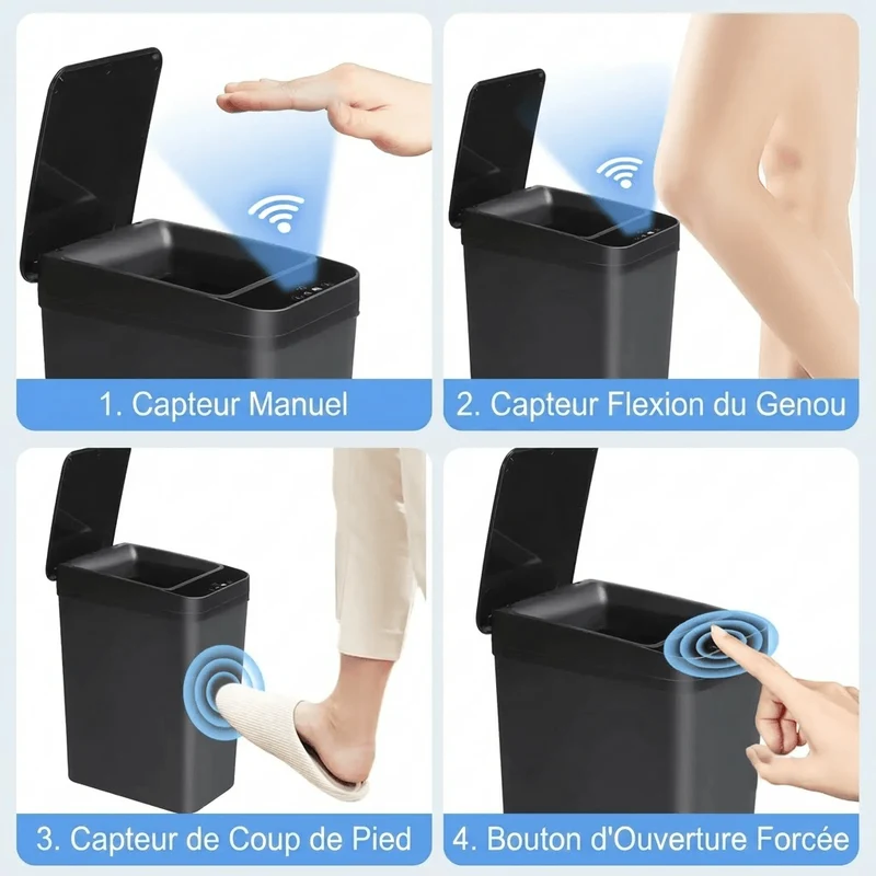 Poubelle coulissante sous évier double compartiment - Système de tri sélectif encastrable