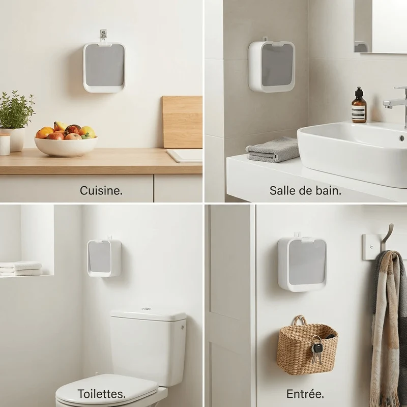 Poubelle automatique murale – Design compact pour cuisine et salle de bain