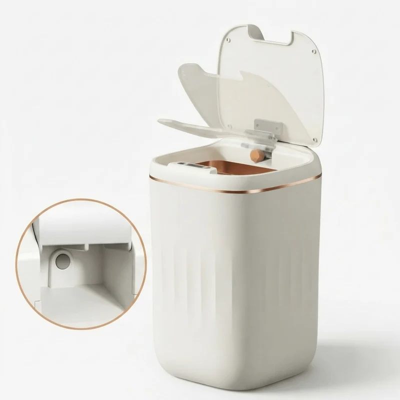 Poubelle salle de bain automatique intelligente 20L – Design et Fermeture Étanche
