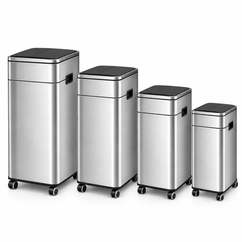 Poubelle automatique 50L en acier inoxydable – Design et intelligente