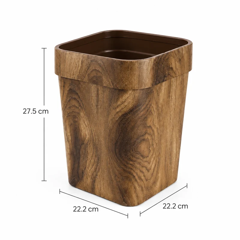 Petite Poubelle Cuisine en Bois 12L – Design Carré Élégant