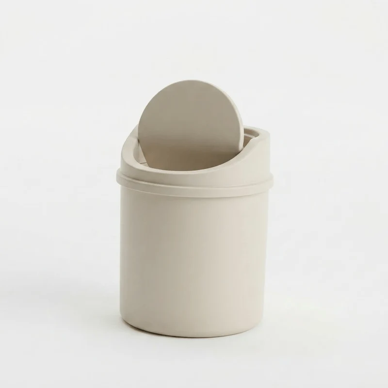 Mini poubelle de salle de bain et bureau compacte à couvercle rabattable